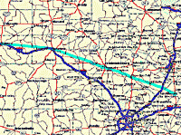 Day 10, 197 miles Sonora, Texas to Lockhart, Texas 3-4-2001